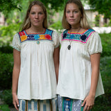 Oaxacan Cotton Blouse with Embroidery