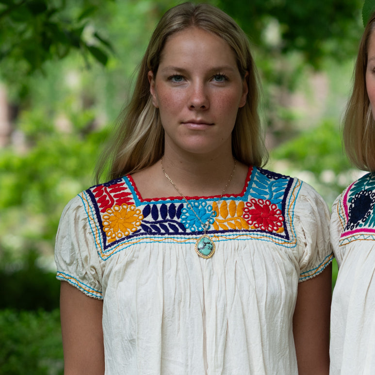 Oaxacan Cotton Blouse with Embroidery