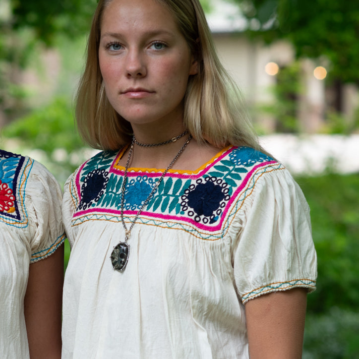 Oaxacan Cotton Blouse with Embroidery
