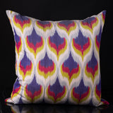 Ikat Silk Colorful Feather 24x24 Pillow