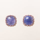 Faceted Tanzanite Studs in 14k Gold