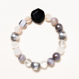 Mexican Silver and Tuxedo Agate Bracelet