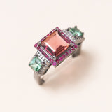 Green & Pink Tourmaline Ring