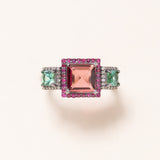 Green & Pink Tourmaline Ring
