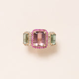 Pink & Green Brazilian Tourmaline Ring