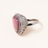 Watermelon Tourmaline Heart Ring