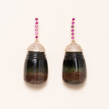 Carved Tourmaline Earrings