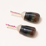 Carved Tourmaline Earrings