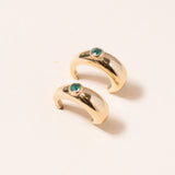 Emerald Half Moon Earrings