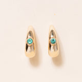 Emerald Half Moon Earrings