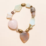 Green Chalcedony, Brass, Rose Quartz, Phantom Crystal, Vintage Glass & Bloodstone