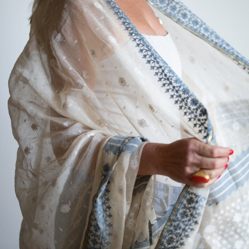 Hand Sewn Silk Indian Scarf