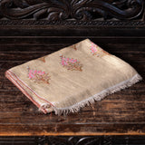 Hand Embroidered Pashmina with Flowers & Gold Thread