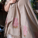 Hand Embroidered Pashmina with Flower Bouquets