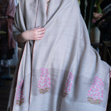 Hand Embroidered Pashmina with Flower Bouquets