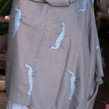 Hand Embroidered Pashmina with Peacocks