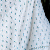 Hand Embroidered Pashmina with Small Blue Flowers