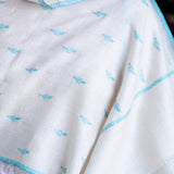 Hand Embroidered Pashmina with Turquoise Flowers