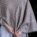 Hand Embroidered Pashmina with Small Little White Flowers