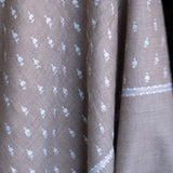 Hand Embroidered Pashmina with Small Little White Flowers