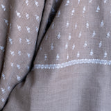 Hand Embroidered Pashmina with Small Little White Flowers