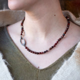 Jasper Necklace with Silver and Diamond Pave Clasp