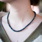 Sodalite Necklace with Silver Diamond Pave Clasp