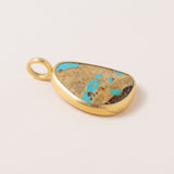 Large Royston Turquoise Pendant set into 22K gold