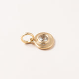 18K Pendant with Oval Old Mine Cut 1.65 Carat White Sapphire