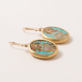 Royston Turquoise Earrings Oval set in to 22K gold
