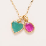 Brazilian Emerald Heart Pendants set into 22K gold Small