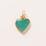 Brazilian Emerald Heart Pendants set into 22K gold Small