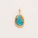 Small Royston Turquoise Pendant set into 22K