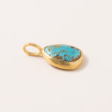 Small Royston Turquoise Pendant set into 22K