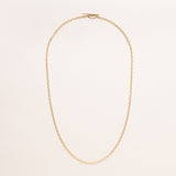 16 Inch Chain, Boxy, Thin, 18K Gold