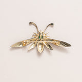 Pave Diamond Brooch with Emerald