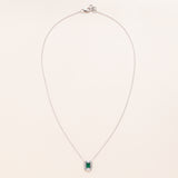 Zambian Emerald & Diamond, 18K White Gold Necklace