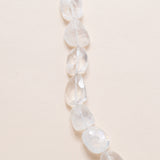 Moonstone necklace with Silver pavé Diamond Clasp
