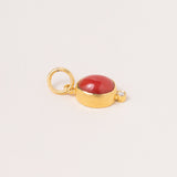 24k Gold Coral Pendant w/ Diamond