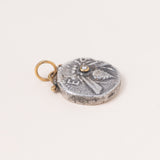 24k Gold Pendant w/ Diamond & Silver Bee