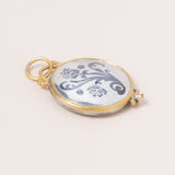 24k Gold Pendant w/ Diamond & Silver