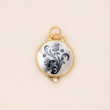 24k Gold Pendant w/ Diamond & Silver