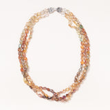 Three String Imperial Topaz with Vintage Indian Silver Clasp
