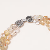 Three String Imperial Topaz with Vintage Indian Silver Clasp