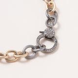 Mixed Metal Chain with Diamond Clasp