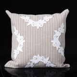 Velvet & Linen Pillows with Vintage Sequence Appliqué