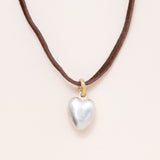 XL Sterling Silver Heart Pendants with 22K Thick Gold Loops