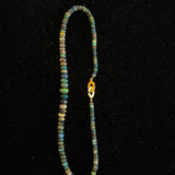 Ethiopian Black Faceted Opal Necklace with Gold Filled Clasp, 18.5"