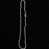 Tanzanite Hand-Knotted Necklace with Gold Filled Clasp, 22"