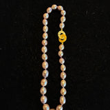 Large Freshwater Pearl Hand-Knotted Necklace with Gold Filled Clasp, 19"
